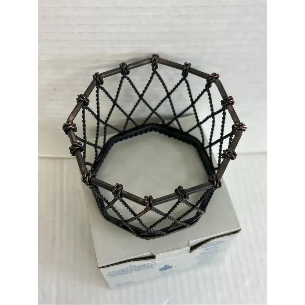Partylite Home Scentiments "Small Metal Basket" Candle Holder - P7047 - Picture 2 of 3